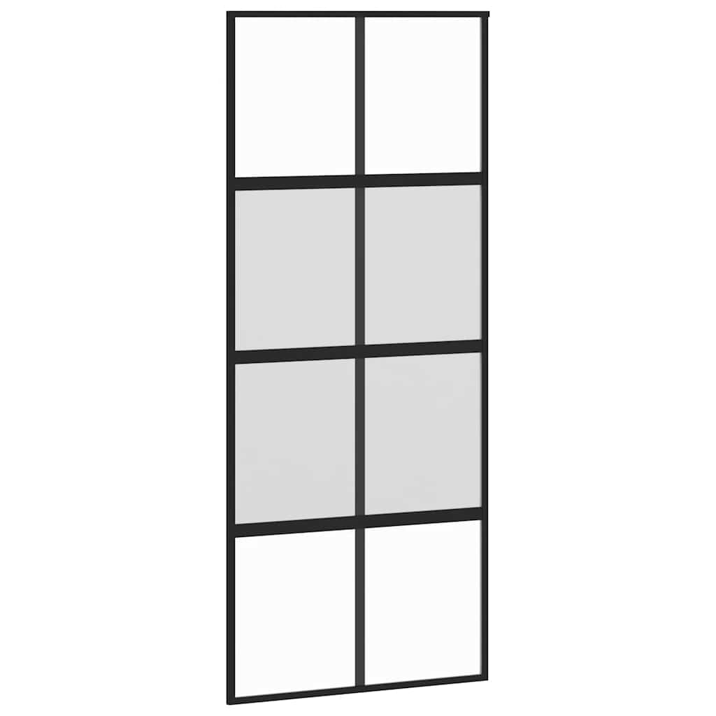 Schuifdeur 90x205 cm gehard glas en aluminium zwart is nu te koop bij PeponiXL, paradijselijk wonen!