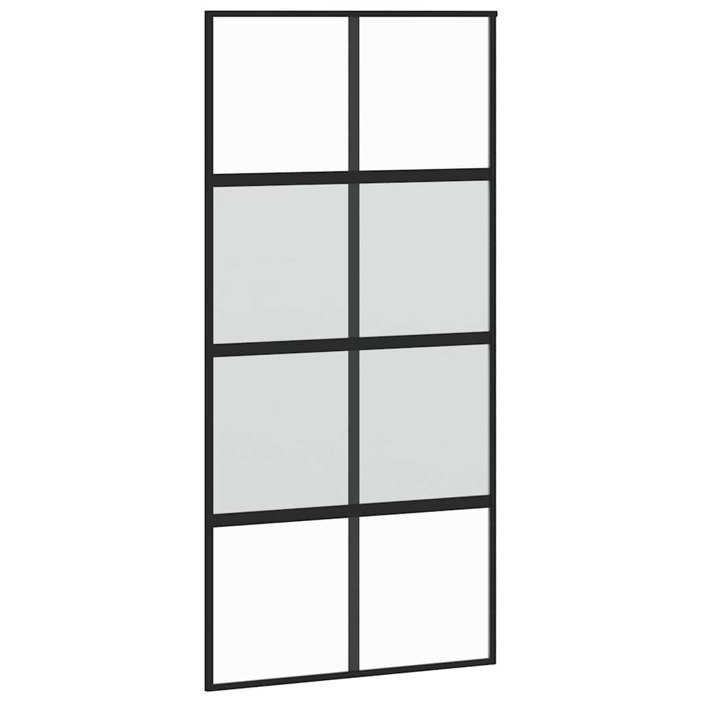 Schuifdeur 102,5x205 cm gehard glas en aluminium zwart is nu te koop bij PeponiXL, paradijselijk wonen!
