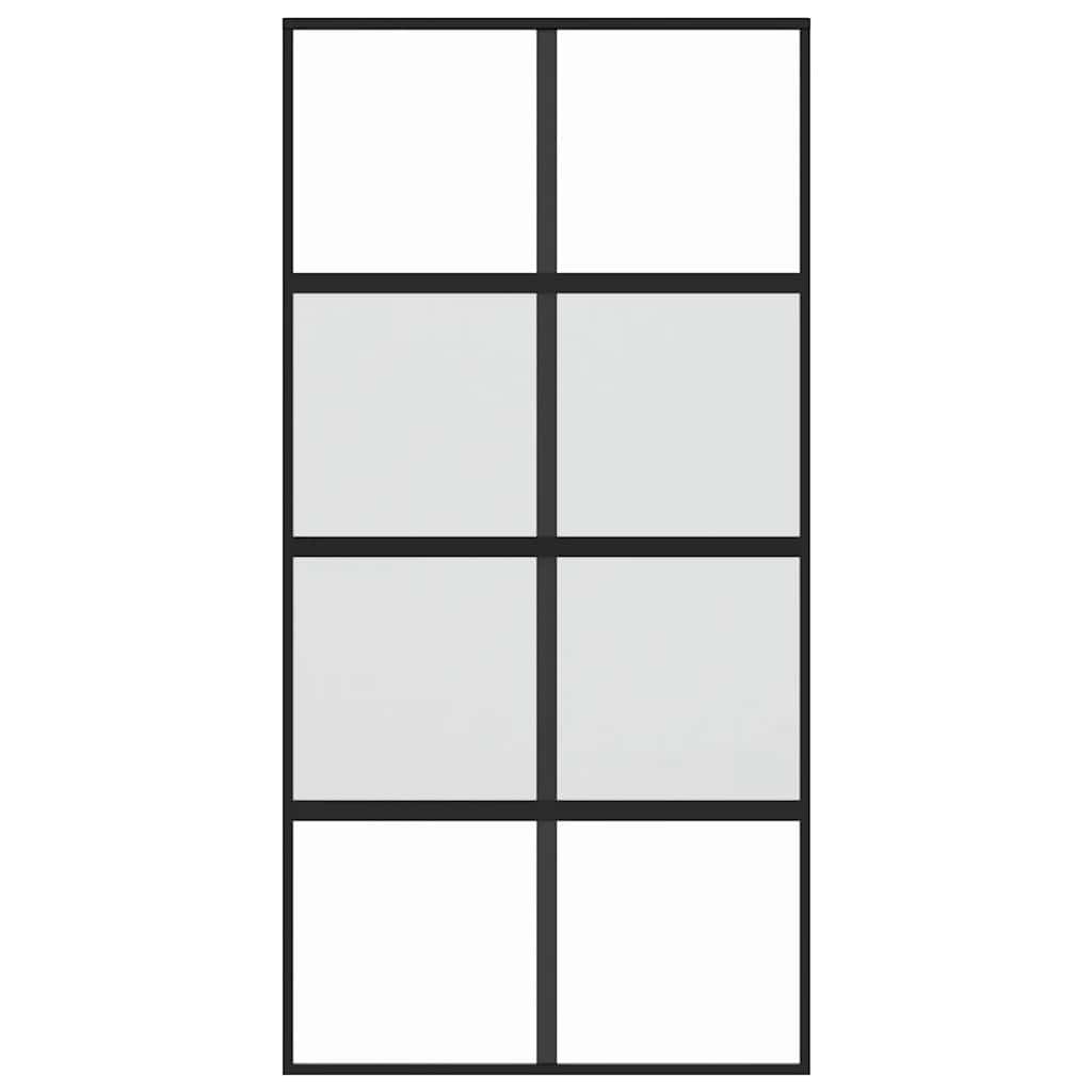Schuifdeur 102,5x205 cm gehard glas en aluminium zwart is nu te koop bij PeponiXL, paradijselijk wonen!