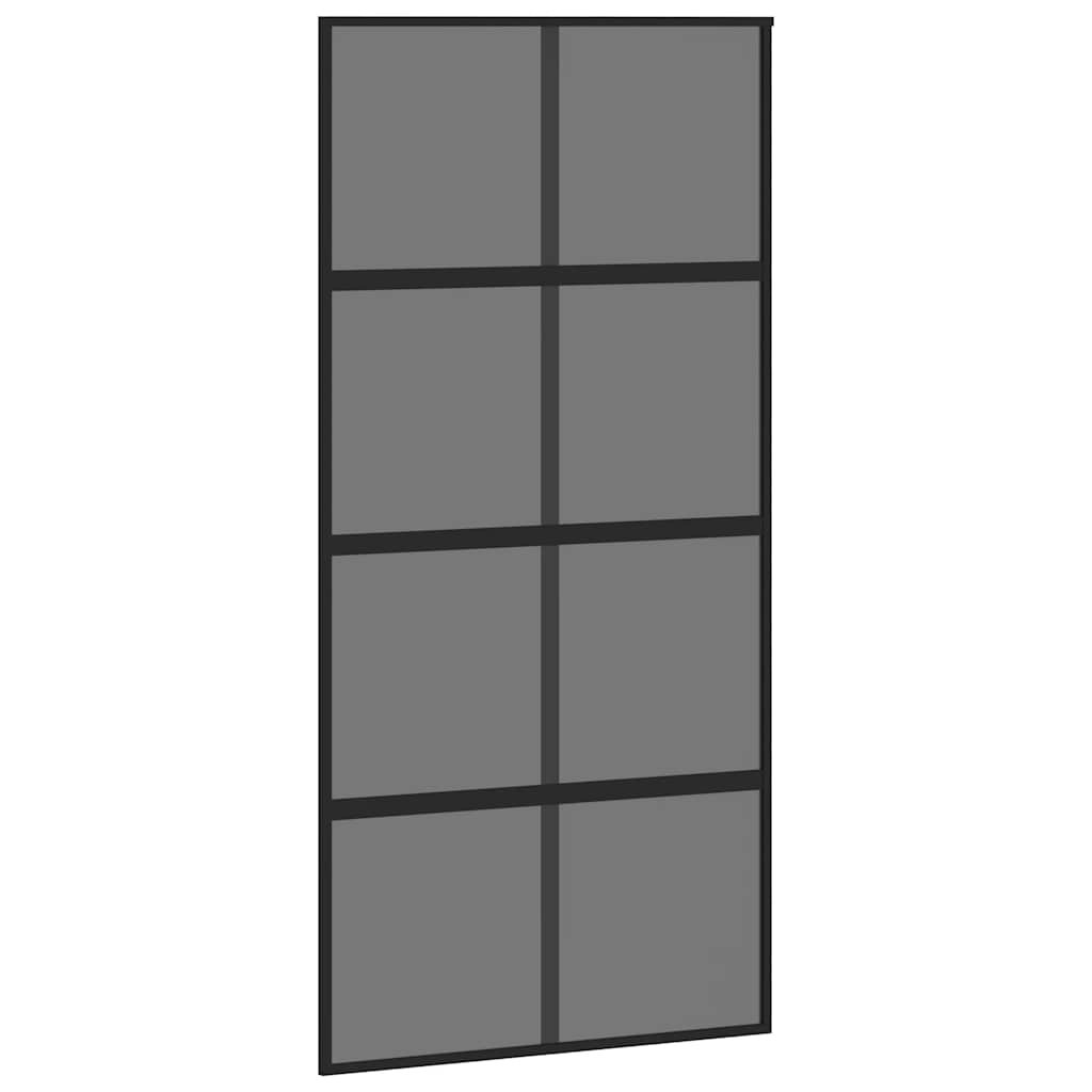 Schuifdeur 102,5x205 cm gehard glas en aluminium zwart is nu te koop bij PeponiXL, paradijselijk wonen!