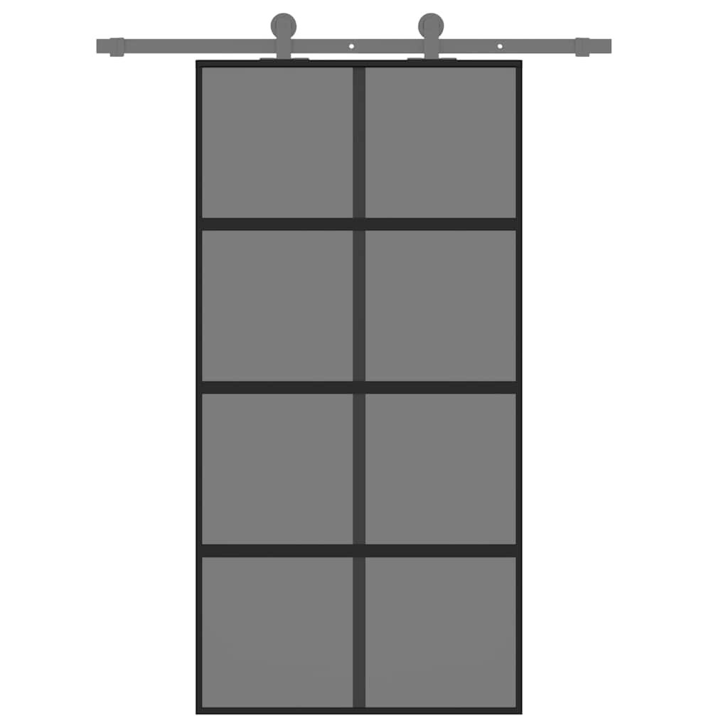 Schuifdeur 102,5x205 cm gehard glas en aluminium zwart is nu te koop bij PeponiXL, paradijselijk wonen!