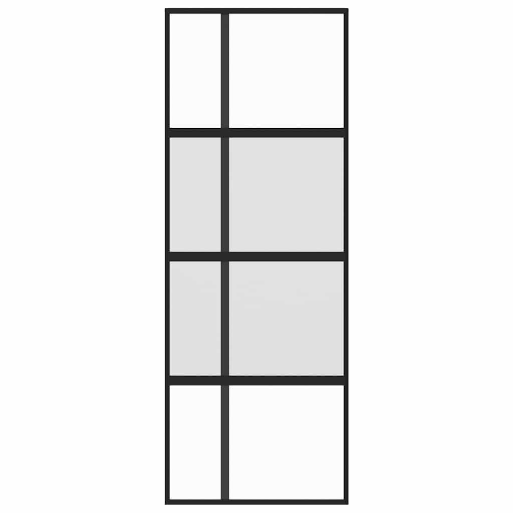 Schuifdeur 76x205 cm gehard glas en aluminium zwart is nu te koop bij PeponiXL, paradijselijk wonen!