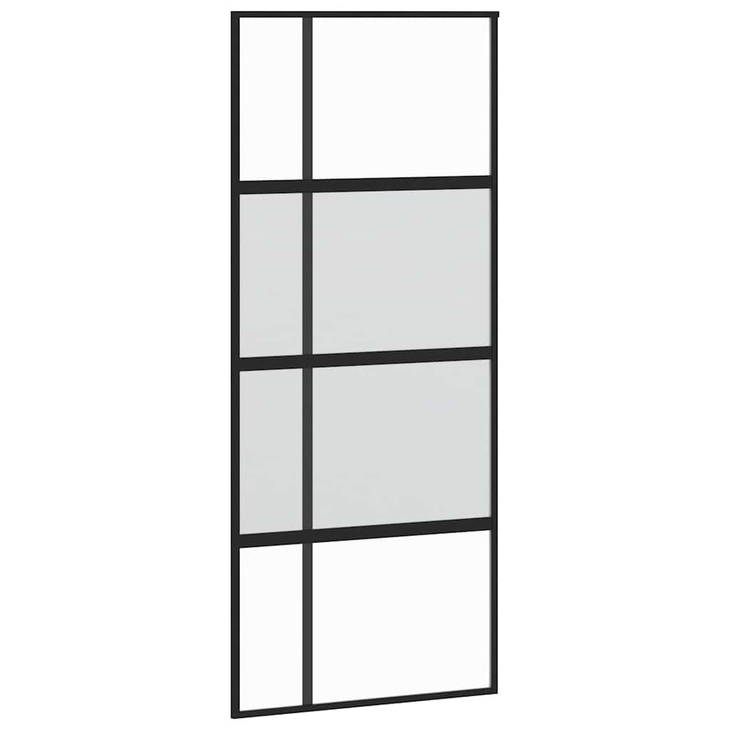 Schuifdeur 90x205 cm gehard glas en aluminium zwart is nu te koop bij PeponiXL, paradijselijk wonen!