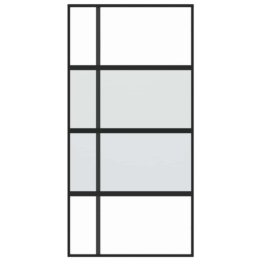 Schuifdeur 102,5x205 cm gehard glas en aluminium zwart is nu te koop bij PeponiXL, paradijselijk wonen!