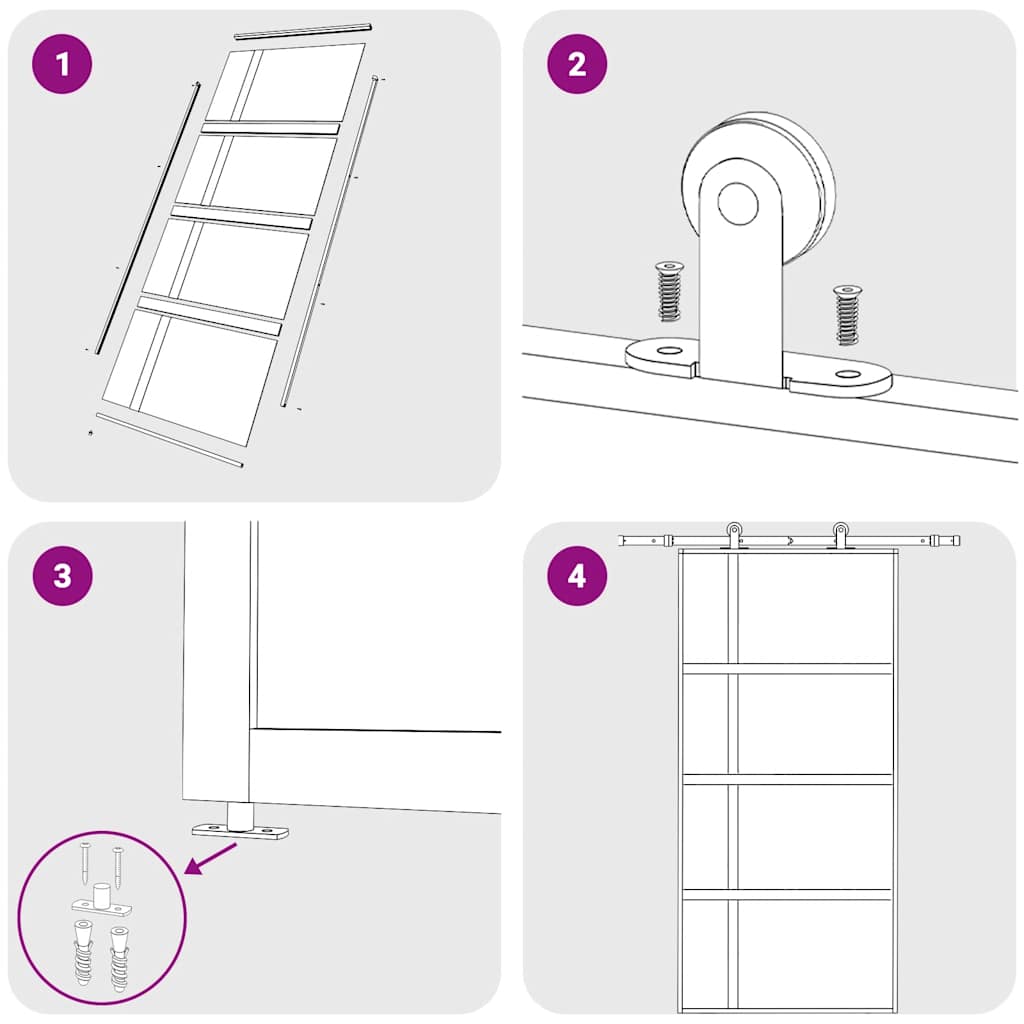 Schuifdeur 102,5x205 cm gehard glas en aluminium zwart is nu te koop bij PeponiXL, paradijselijk wonen!