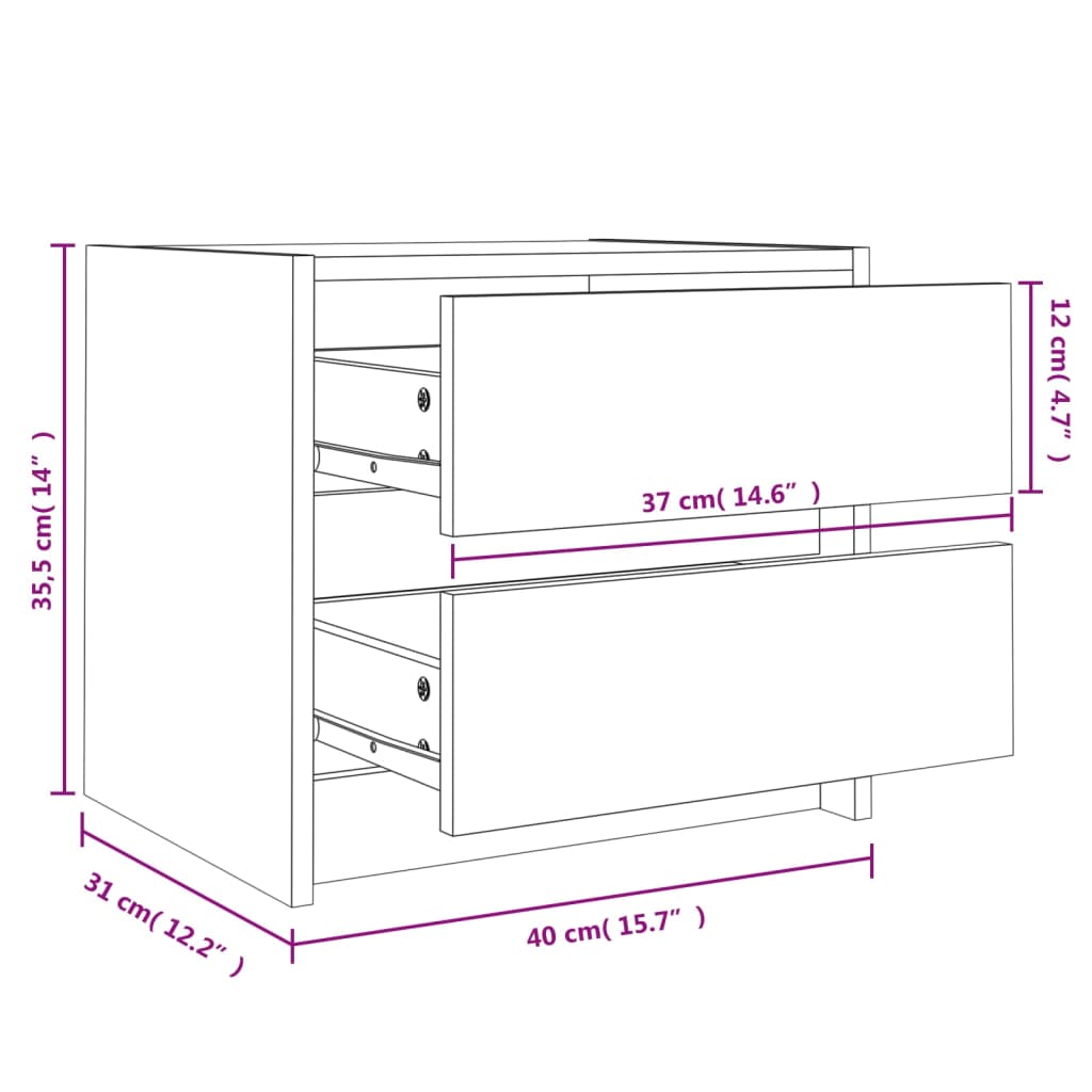 Nachtkastjes 2 st 40x31x35,5 cm massief grenenhout is nu te koop bij PeponiXL, paradijselijk wonen!