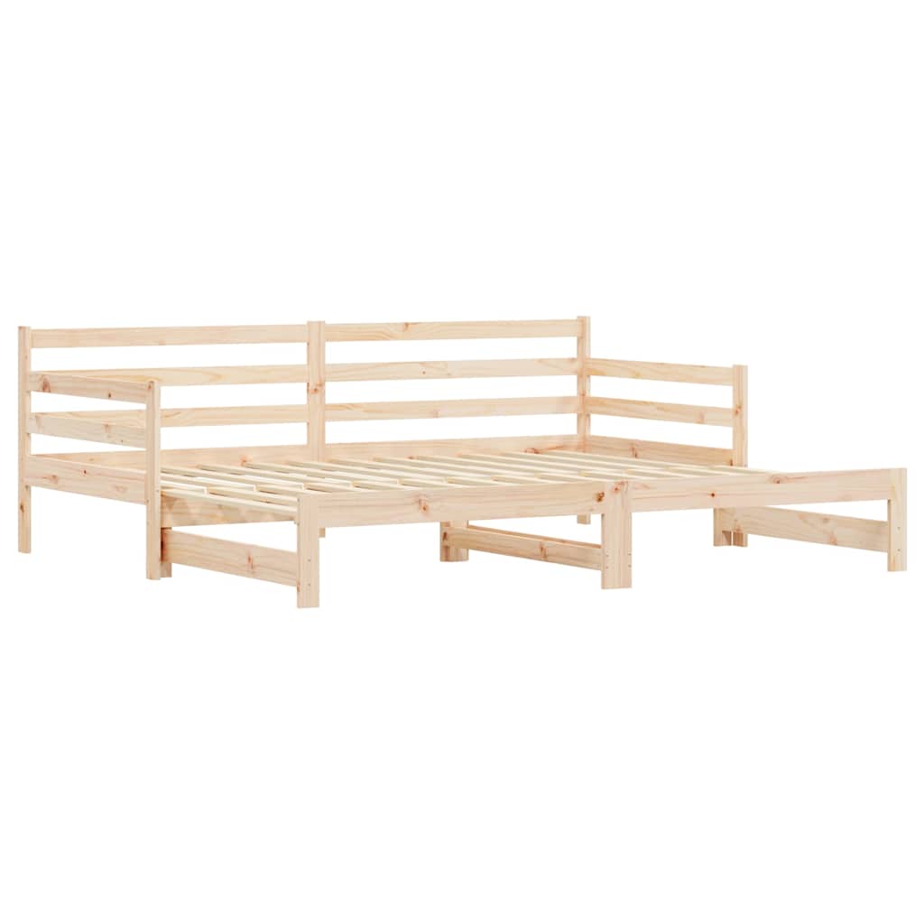 Slaapbank met onderschuifbed 90x190 cm massief grenenhout is nu te koop bij PeponiXL, paradijselijk wonen!