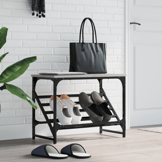 Schoenenrek 60x30x45 cm bewerkt hout grijs sonoma is nu te koop bij PeponiXL, paradijselijk wonen!