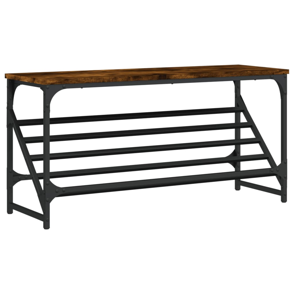 Schoenenrek 90x30x45 cm bewerkt hout gerookt eikenkleurig is nu te koop bij PeponiXL, paradijselijk wonen!