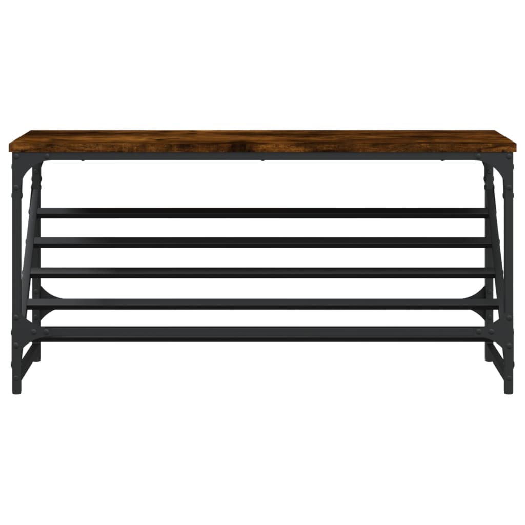 Schoenenrek 90x30x45 cm bewerkt hout gerookt eikenkleurig is nu te koop bij PeponiXL, paradijselijk wonen!