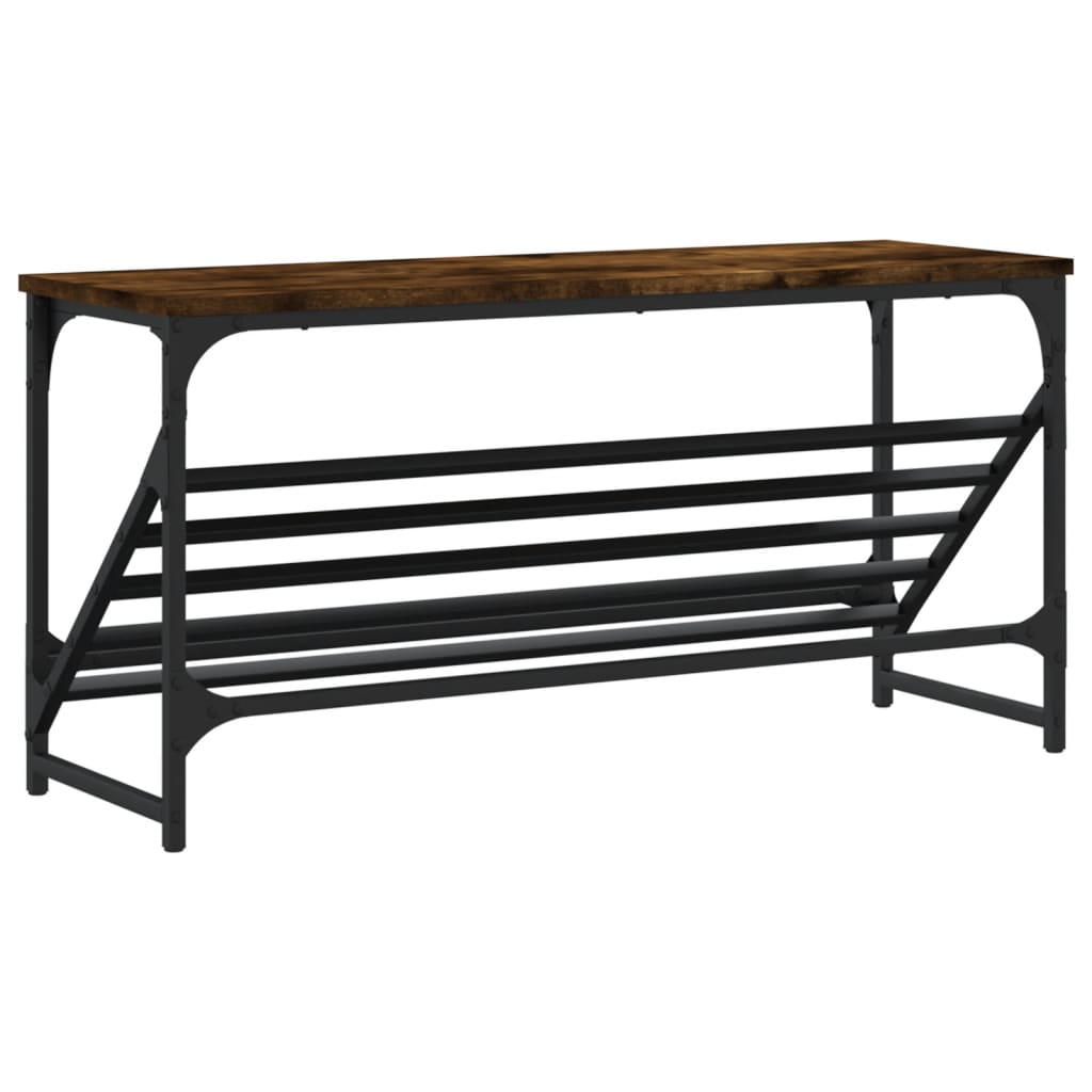Schoenenrek 90x30x45 cm bewerkt hout gerookt eikenkleurig is nu te koop bij PeponiXL, paradijselijk wonen!