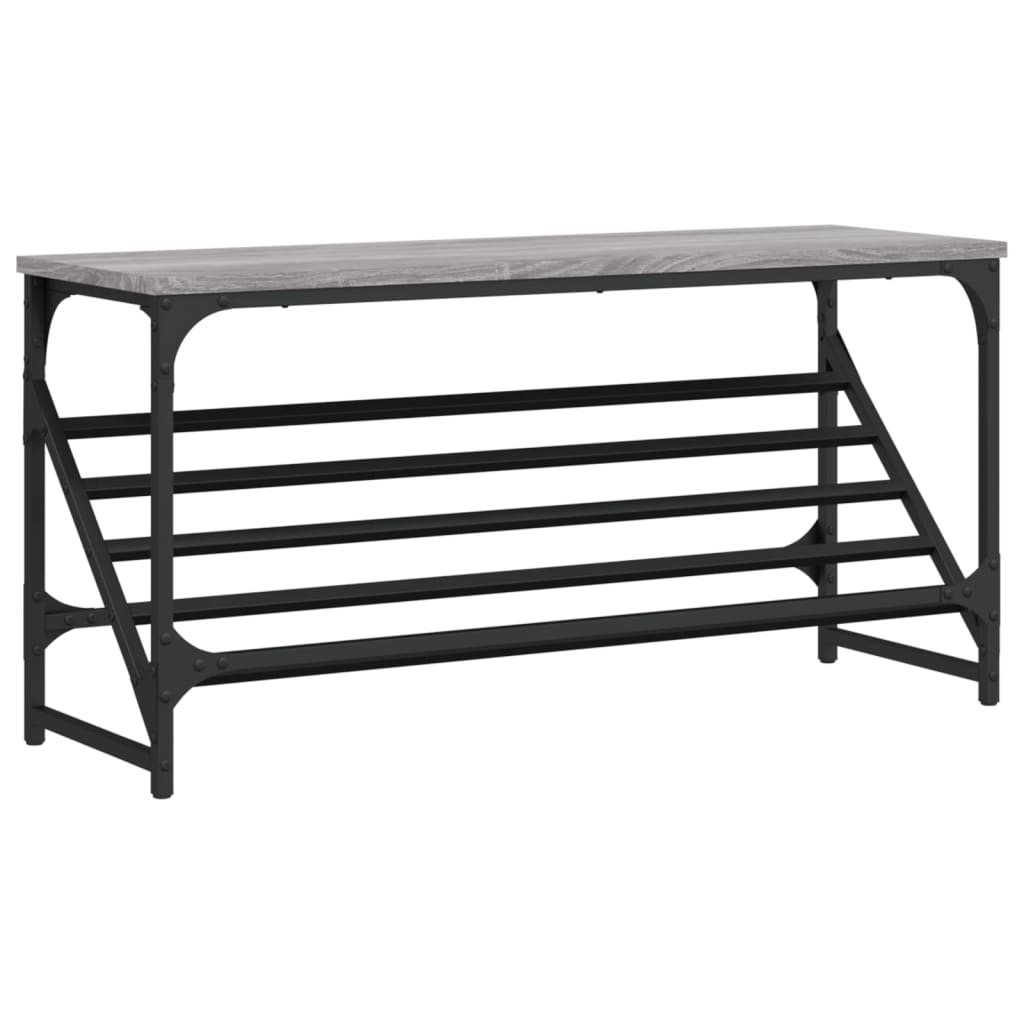 Schoenenrek 90x30x45 cm bewerkt hout grijs sonoma eikenkleurig is nu te koop bij PeponiXL, paradijselijk wonen!