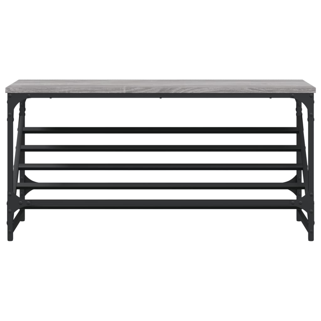 Schoenenrek 90x30x45 cm bewerkt hout grijs sonoma eikenkleurig is nu te koop bij PeponiXL, paradijselijk wonen!