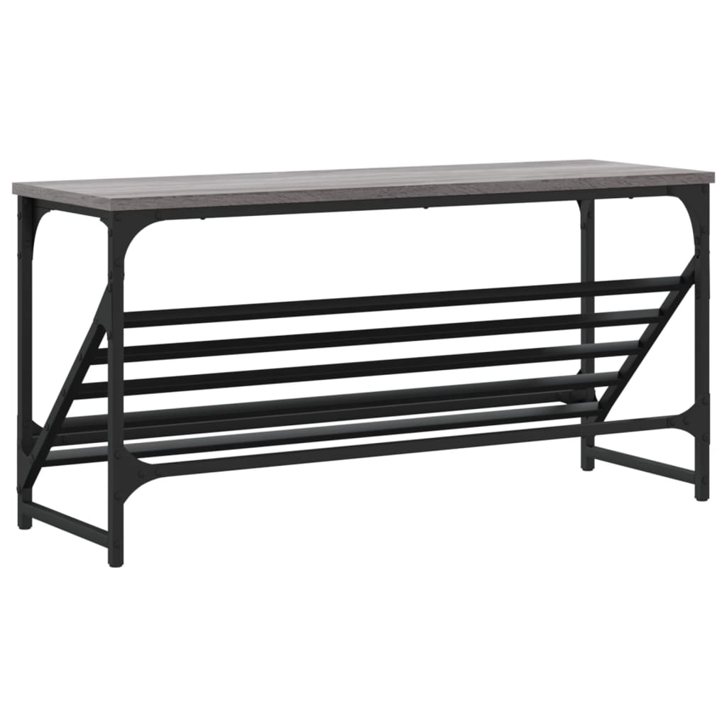 Schoenenrek 90x30x45 cm bewerkt hout grijs sonoma eikenkleurig is nu te koop bij PeponiXL, paradijselijk wonen!