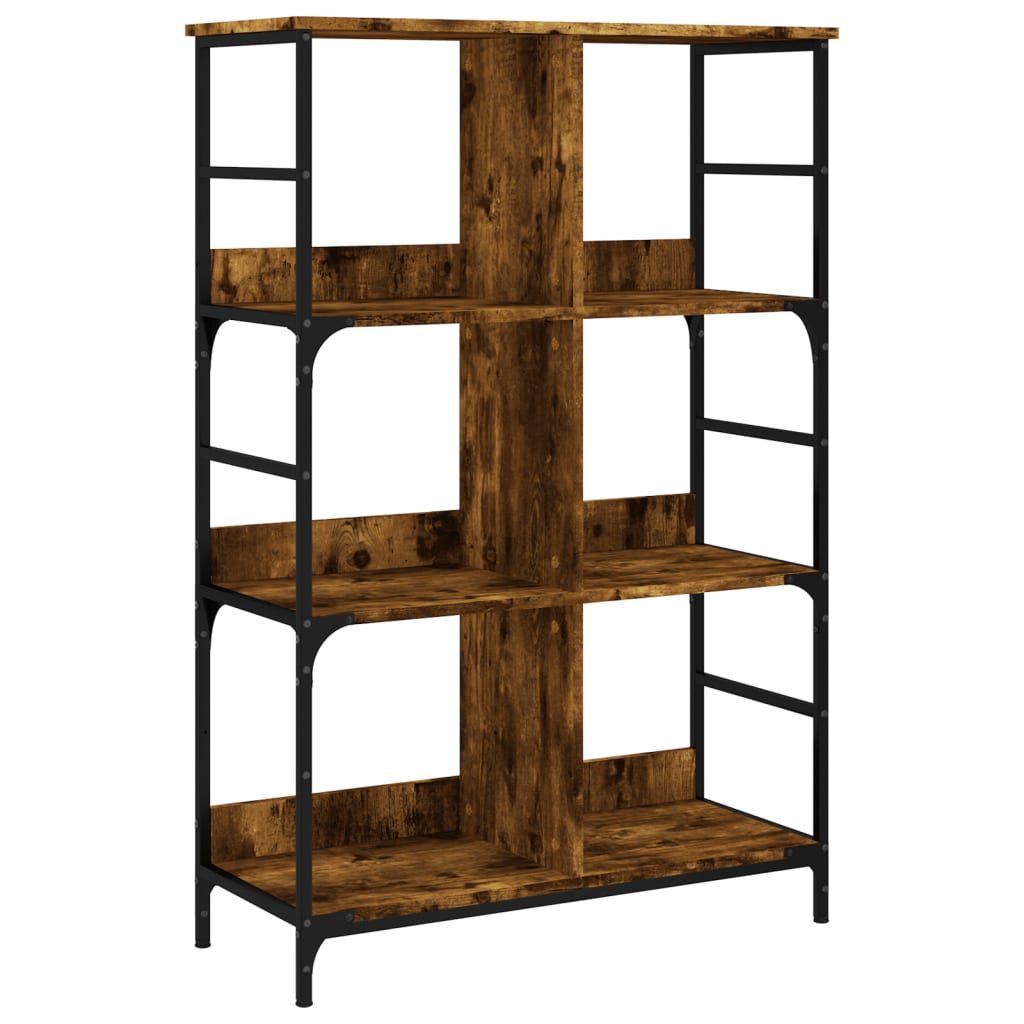 Boekenrek 78,5x33x117,5 cm bewerkt hout gerookt eikenkleurig is nu te koop bij PeponiXL, paradijselijk wonen!