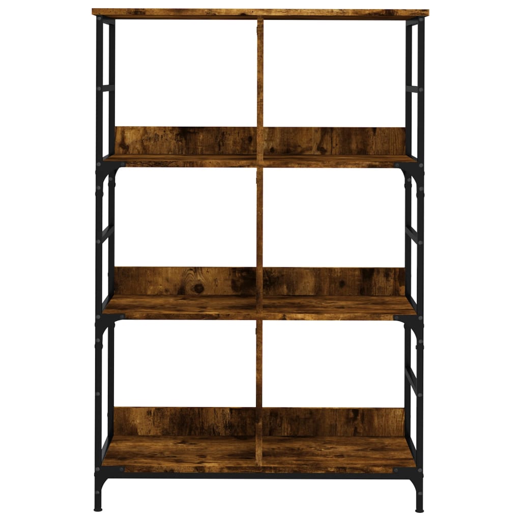 Boekenrek 78,5x33x117,5 cm bewerkt hout gerookt eikenkleurig is nu te koop bij PeponiXL, paradijselijk wonen!