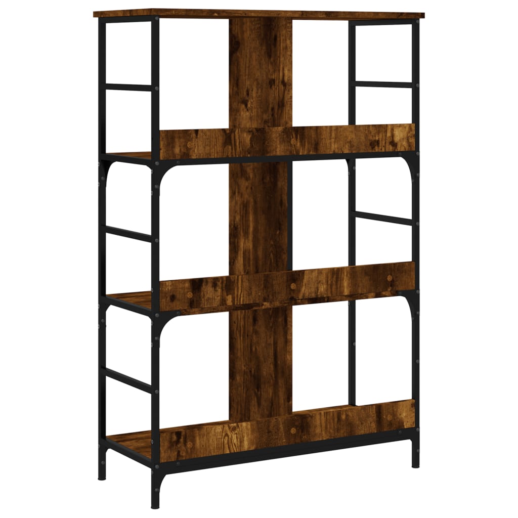 Boekenrek 78,5x33x117,5 cm bewerkt hout gerookt eikenkleurig is nu te koop bij PeponiXL, paradijselijk wonen!