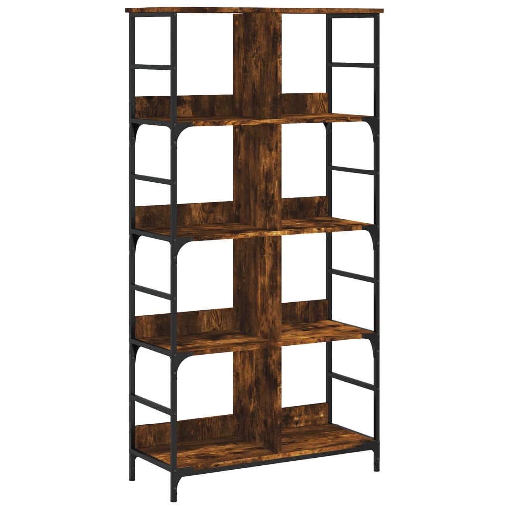 Boekenrek 78,5x33x153 cm bewerkt hout gerookt eikenkleurig is nu te koop bij PeponiXL, paradijselijk wonen!