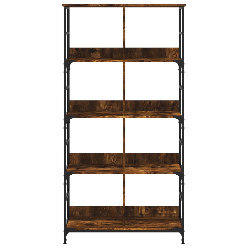 Boekenrek 78,5x33x153 cm bewerkt hout gerookt eikenkleurig is nu te koop bij PeponiXL, paradijselijk wonen!