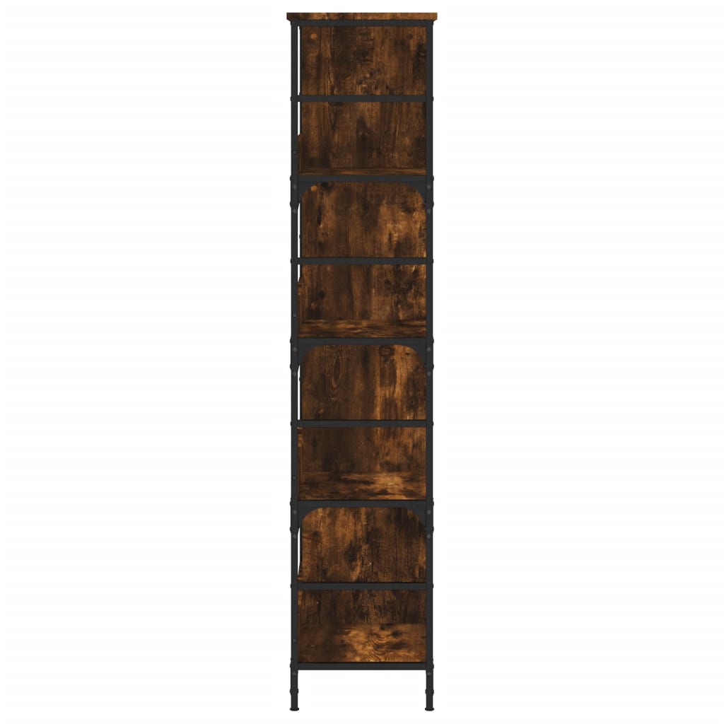 Boekenrek 78,5x33x153 cm bewerkt hout gerookt eikenkleurig is nu te koop bij PeponiXL, paradijselijk wonen!