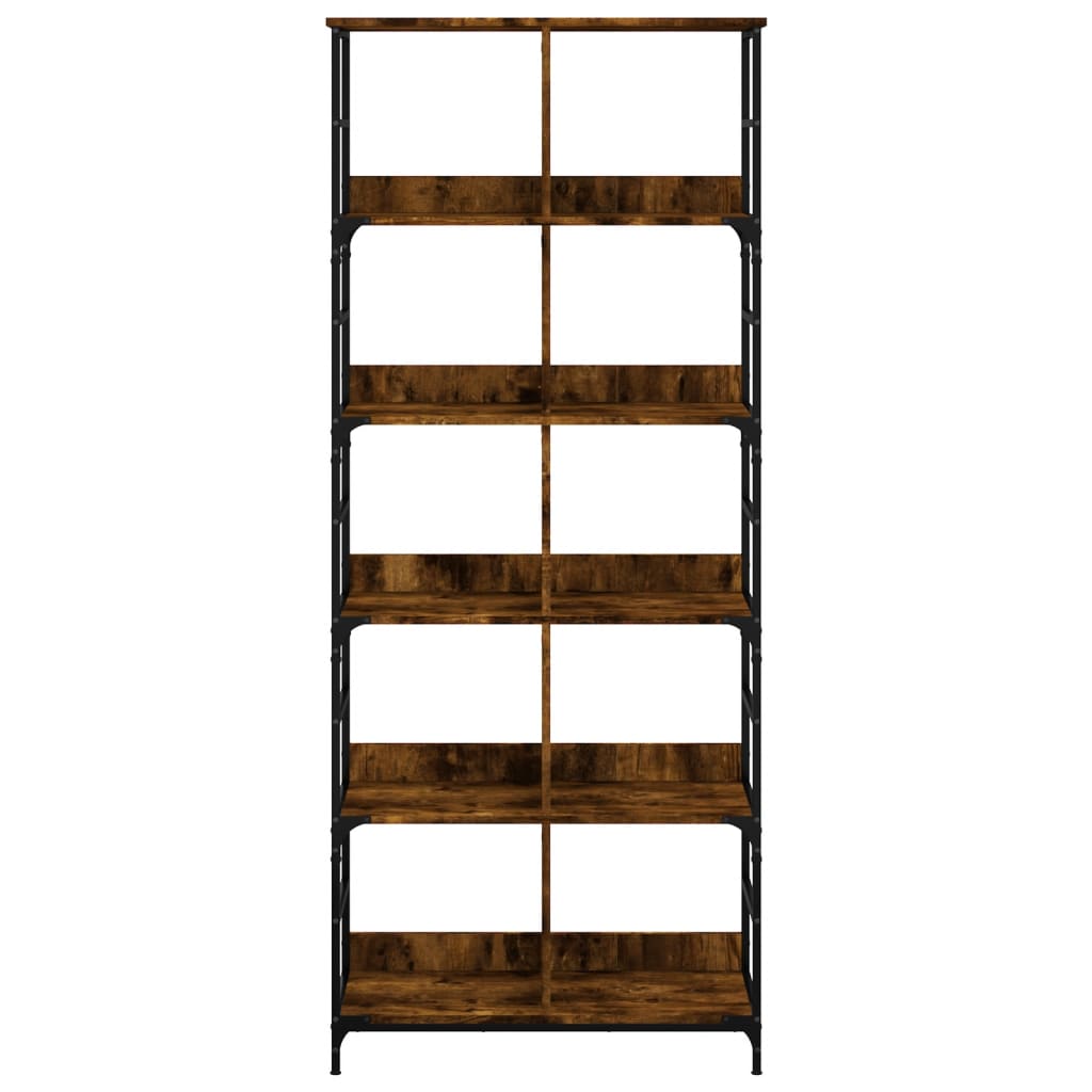 Boekenrek 78,5x33x188,5 cm bewerkt hout gerookt eikenkleurig is nu te koop bij PeponiXL, paradijselijk wonen!
