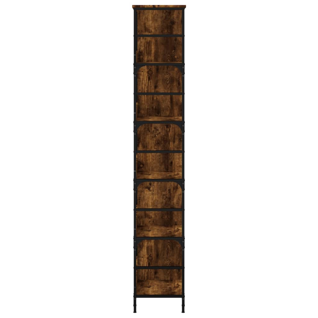 Boekenrek 78,5x33x188,5 cm bewerkt hout gerookt eikenkleurig is nu te koop bij PeponiXL, paradijselijk wonen!