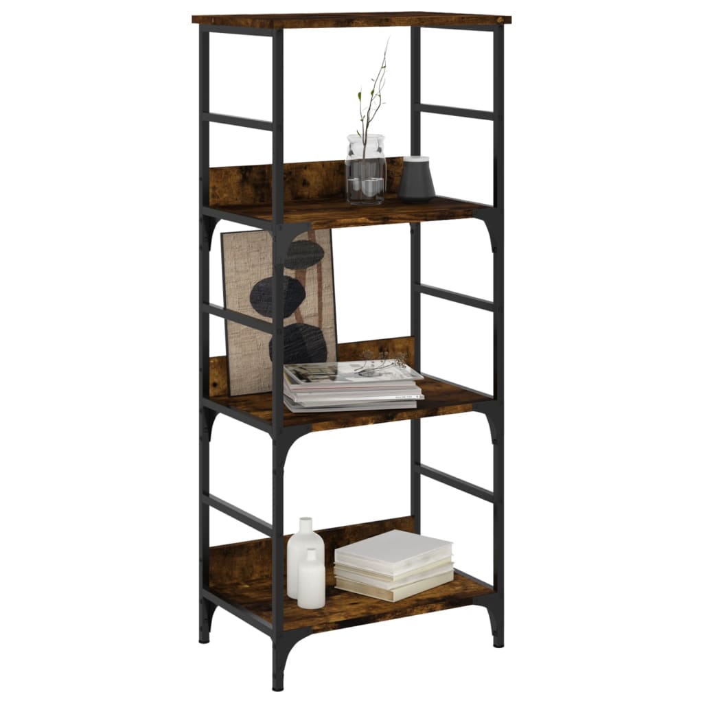Boekenrek 50x33x117,5 cm bewerkt hout gerookt eikenkleurig is nu te koop bij PeponiXL, paradijselijk wonen!