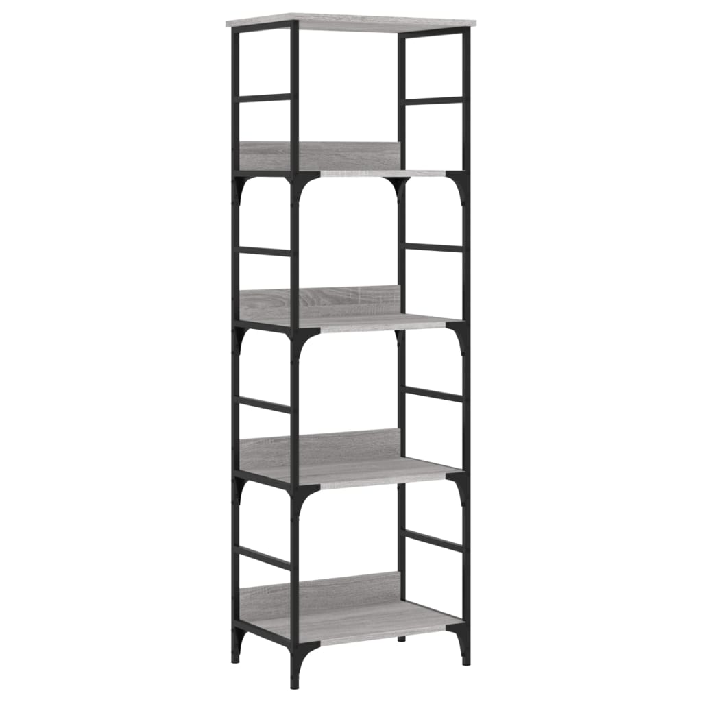 Boekenrek 50x33x153 cm bewerkt hout grijs sonoma eikenkleurig is nu te koop bij PeponiXL, paradijselijk wonen!