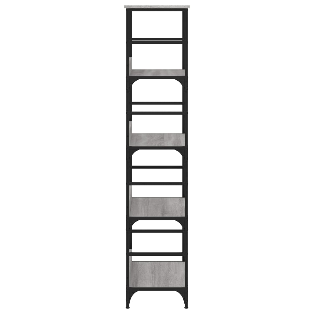 Boekenrek 50x33x153 cm bewerkt hout grijs sonoma eikenkleurig is nu te koop bij PeponiXL, paradijselijk wonen!