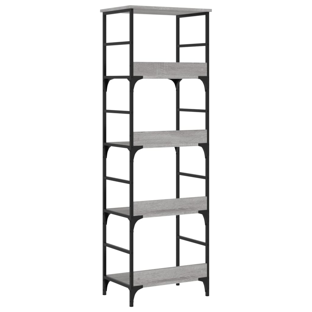 Boekenrek 50x33x153 cm bewerkt hout grijs sonoma eikenkleurig is nu te koop bij PeponiXL, paradijselijk wonen!