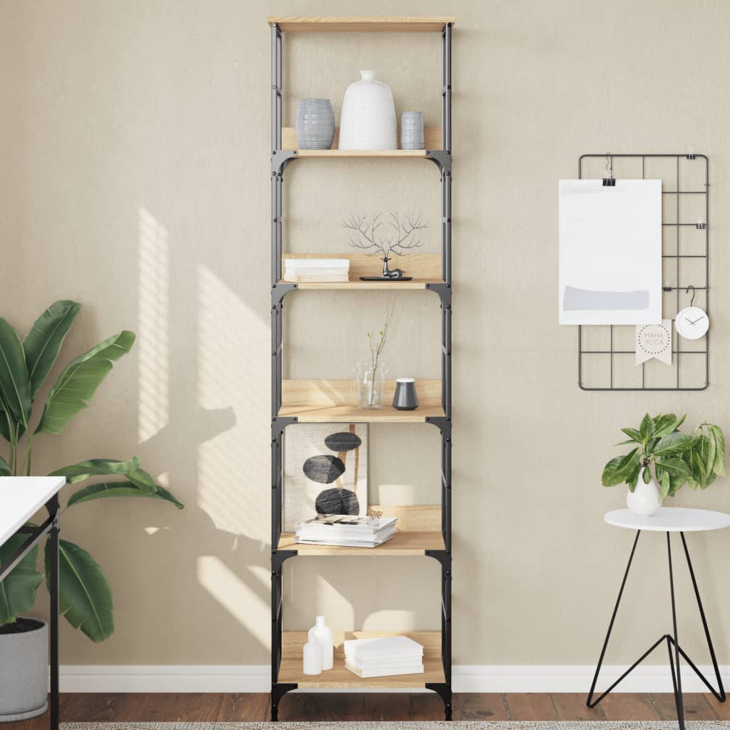 Boekenkast Sonoma Eiken 50x33x188,5 cm Bewerkt Hout is nu te koop bij PeponiXL, paradijselijk wonen!