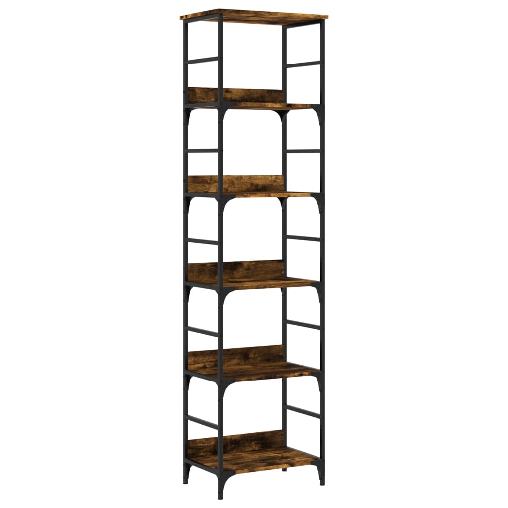 Boekenrek 50x33x188,5 cm bewerkt hout gerookt eikenkleurig is nu te koop bij PeponiXL, paradijselijk wonen!