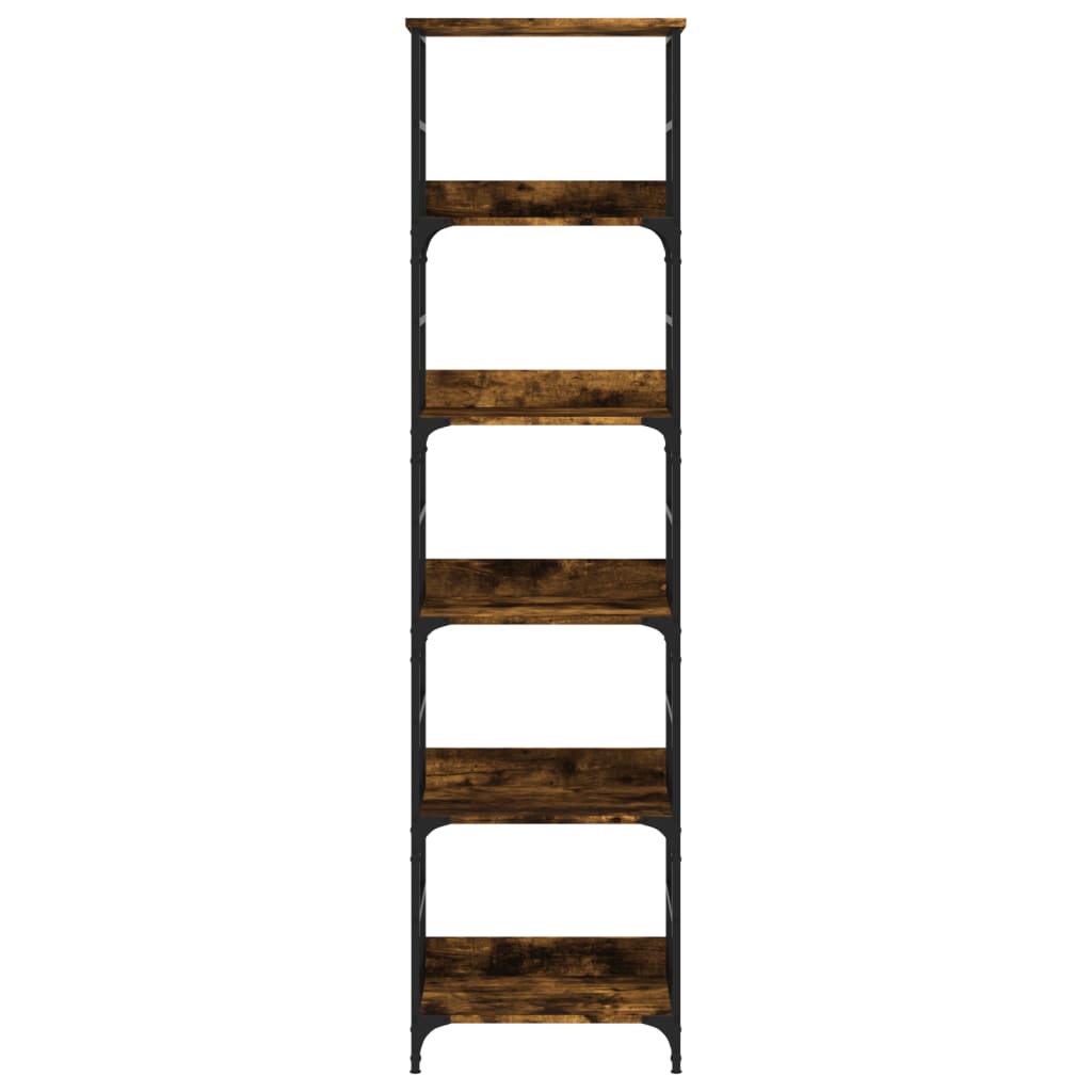Boekenrek 50x33x188,5 cm bewerkt hout gerookt eikenkleurig is nu te koop bij PeponiXL, paradijselijk wonen!