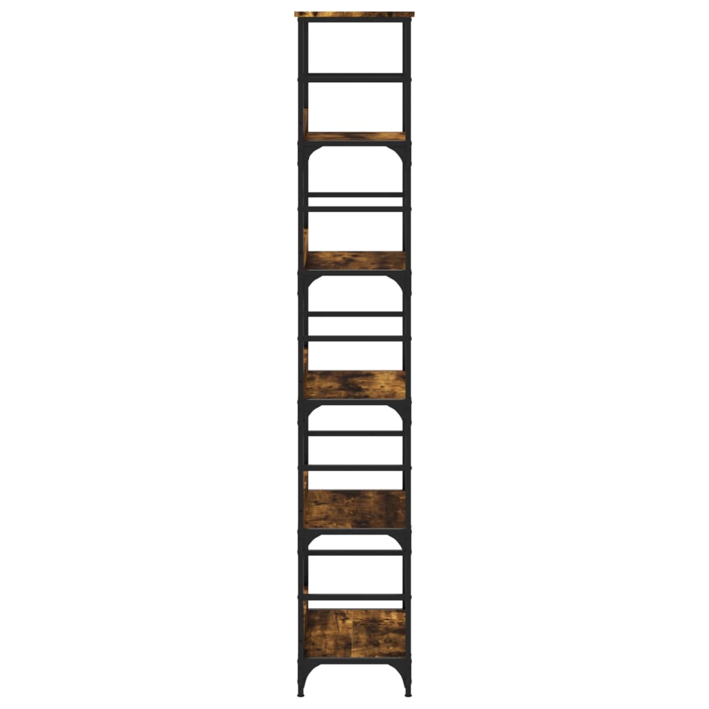 Boekenrek 50x33x188,5 cm bewerkt hout gerookt eikenkleurig is nu te koop bij PeponiXL, paradijselijk wonen!