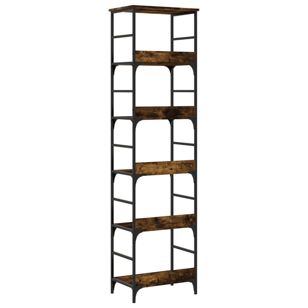 Boekenrek 50x33x188,5 cm bewerkt hout gerookt eikenkleurig is nu te koop bij PeponiXL, paradijselijk wonen!