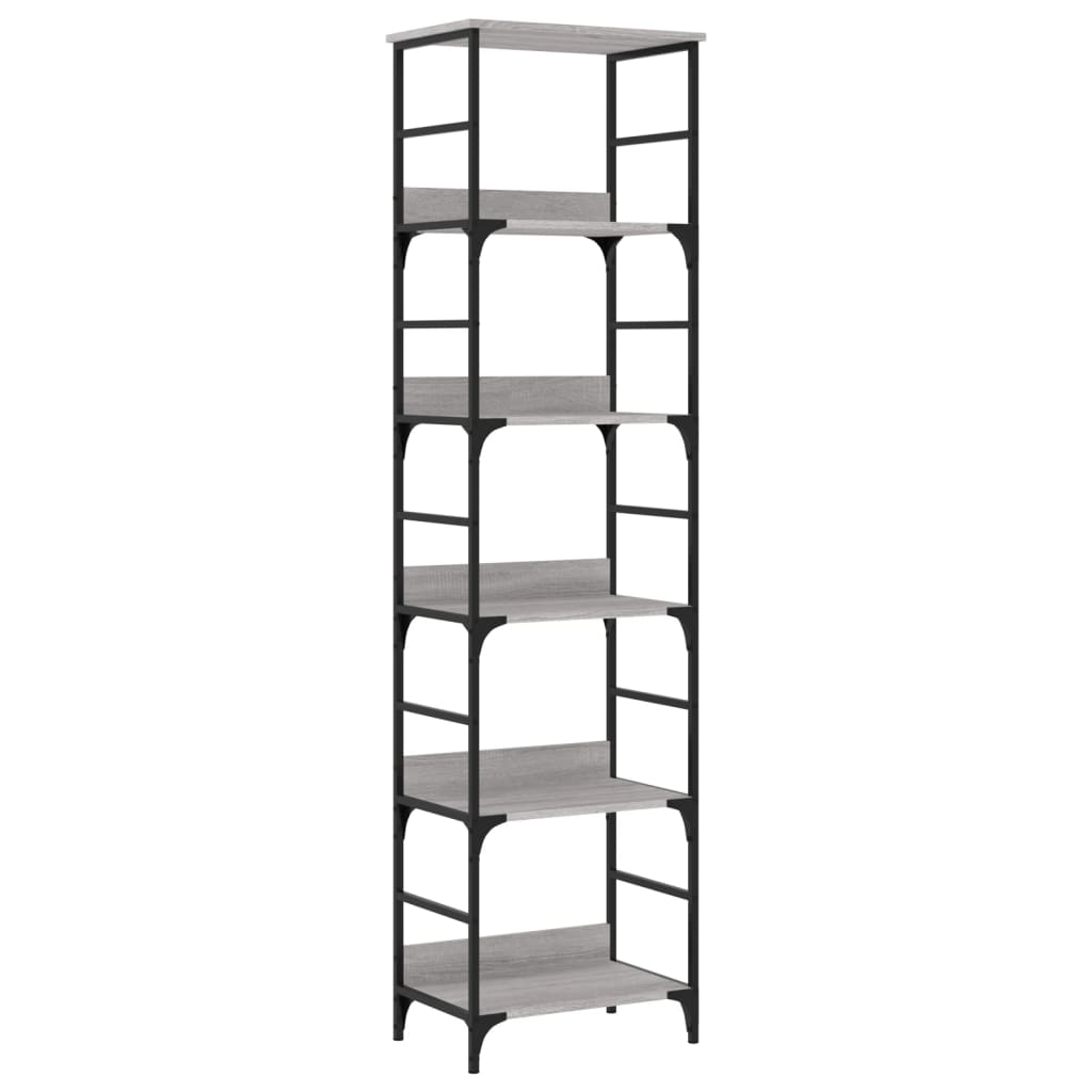 Boekenrek 50x33x188,5 cm bewerkt hout grijs sonoma eikenkleurig is nu te koop bij PeponiXL, paradijselijk wonen!