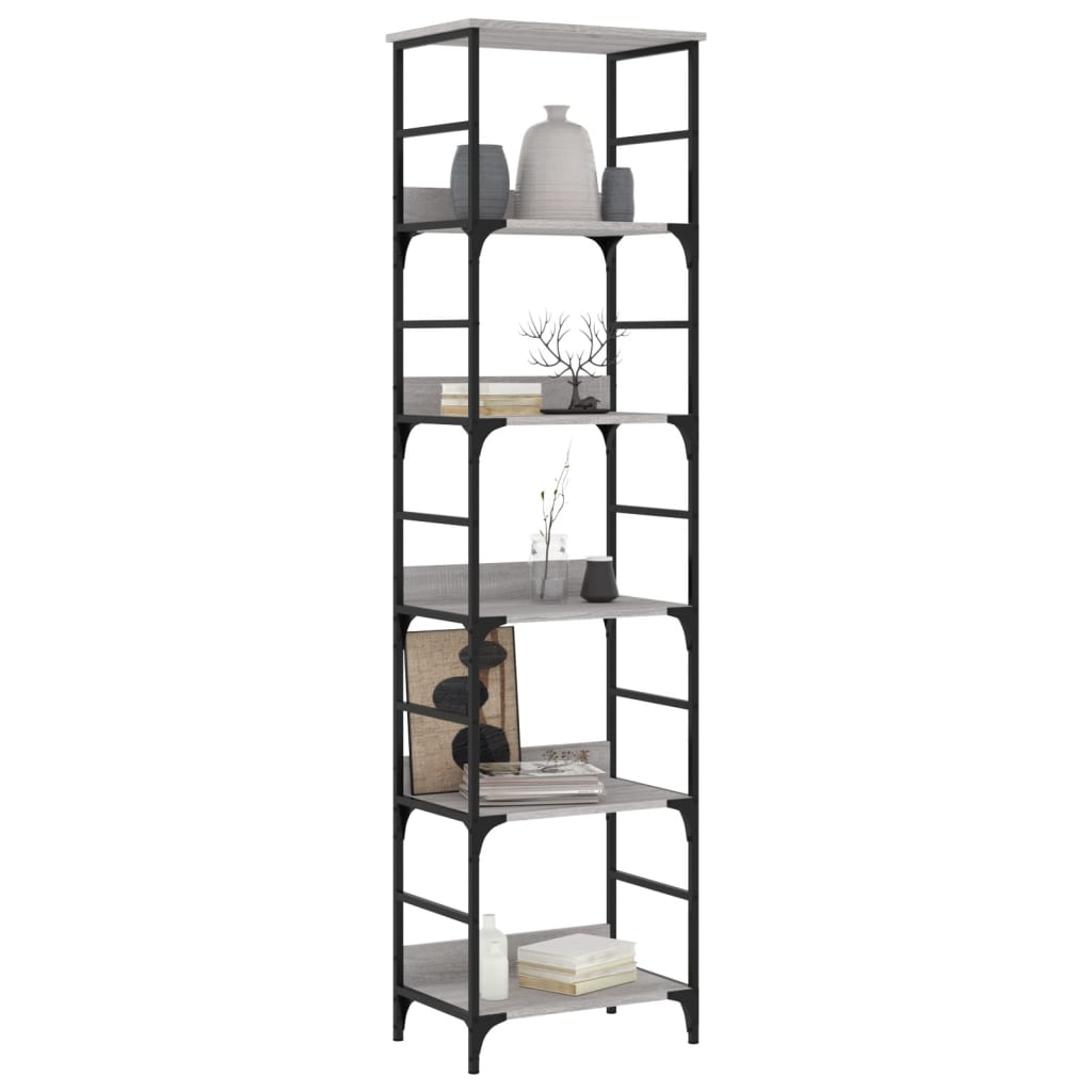 Boekenrek 50x33x188,5 cm bewerkt hout grijs sonoma eikenkleurig is nu te koop bij PeponiXL, paradijselijk wonen!