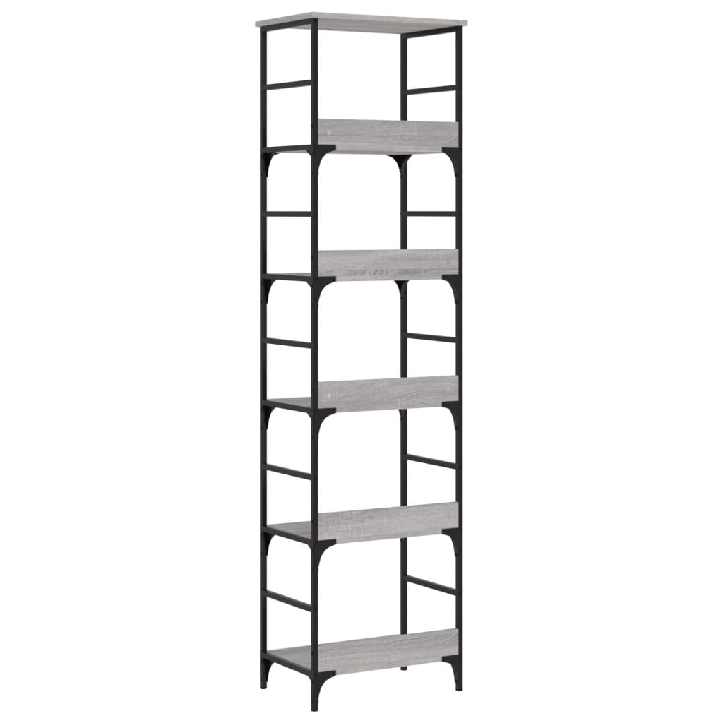 Boekenrek 50x33x188,5 cm bewerkt hout grijs sonoma eikenkleurig is nu te koop bij PeponiXL, paradijselijk wonen!