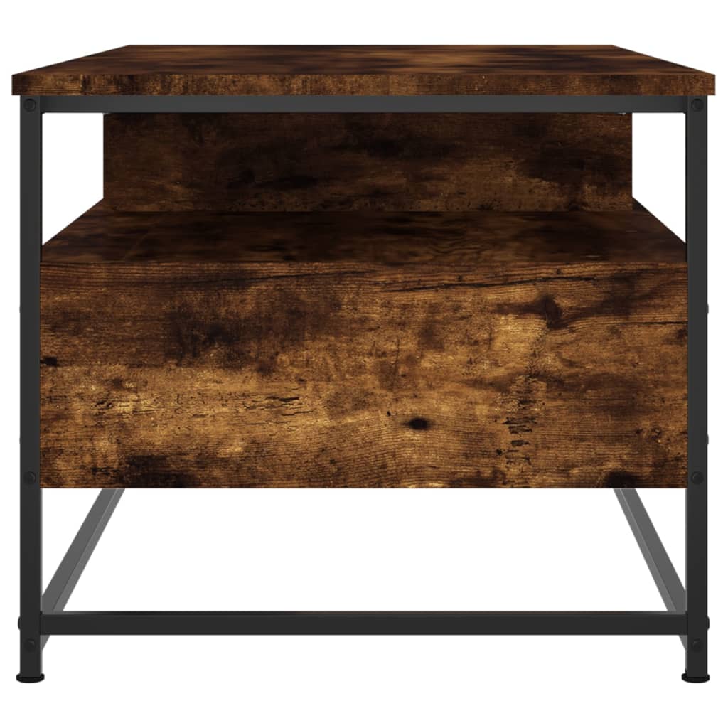 Salontafel 100x51x45 cm bewerkt hout gerookt eikenkleurig is nu te koop bij PeponiXL, paradijselijk wonen!