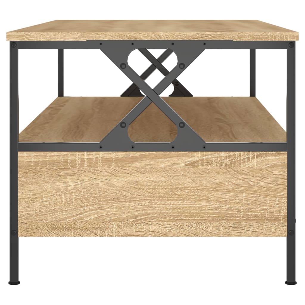 Salontafel 100x51x45 cm bewerkt hout sonoma eikenkleurig is nu te koop bij PeponiXL, paradijselijk wonen!