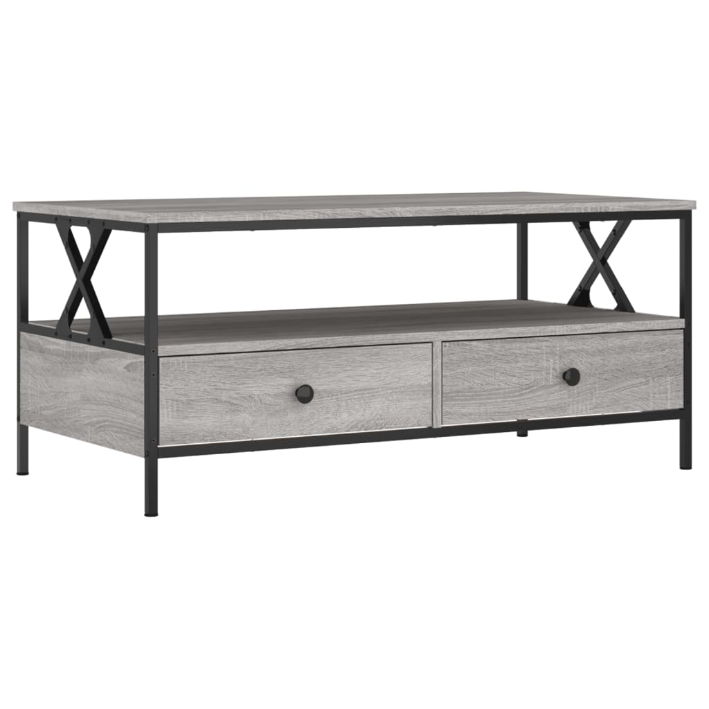 Salontafel 100x51x45 cm bewerkt hout grijs sonoma eiken is nu te koop bij PeponiXL, paradijselijk wonen!