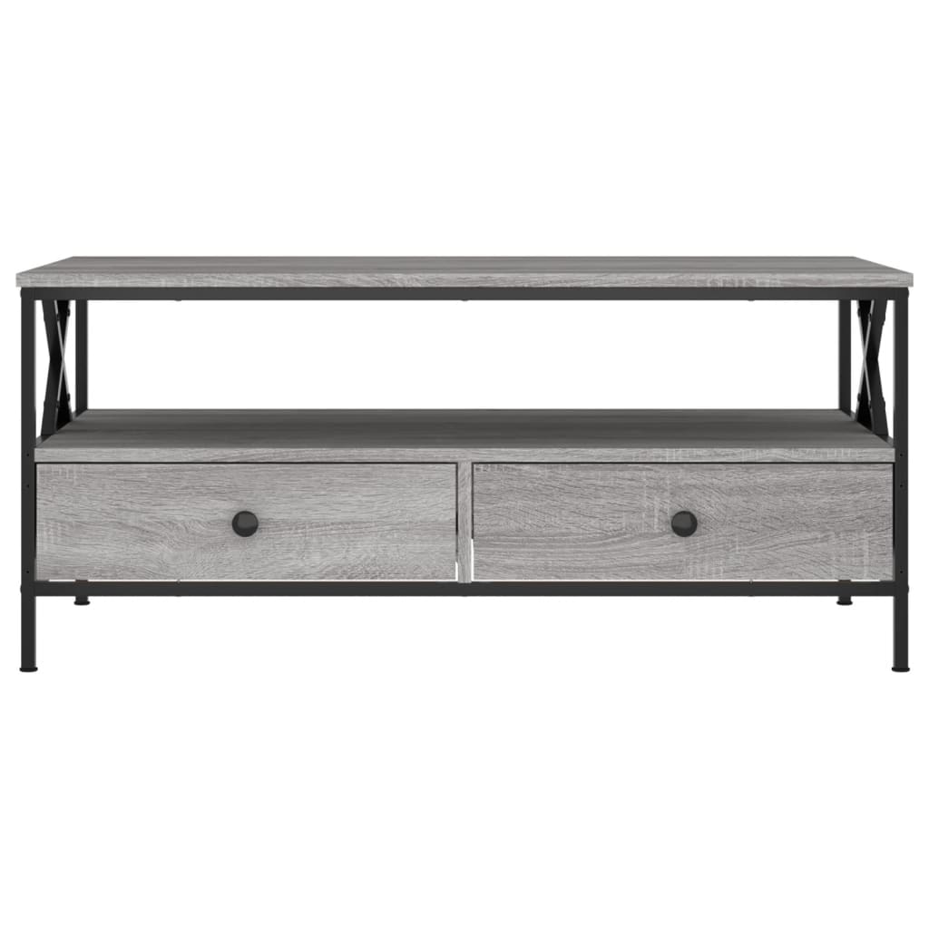 Salontafel 100x51x45 cm bewerkt hout grijs sonoma eiken is nu te koop bij PeponiXL, paradijselijk wonen!