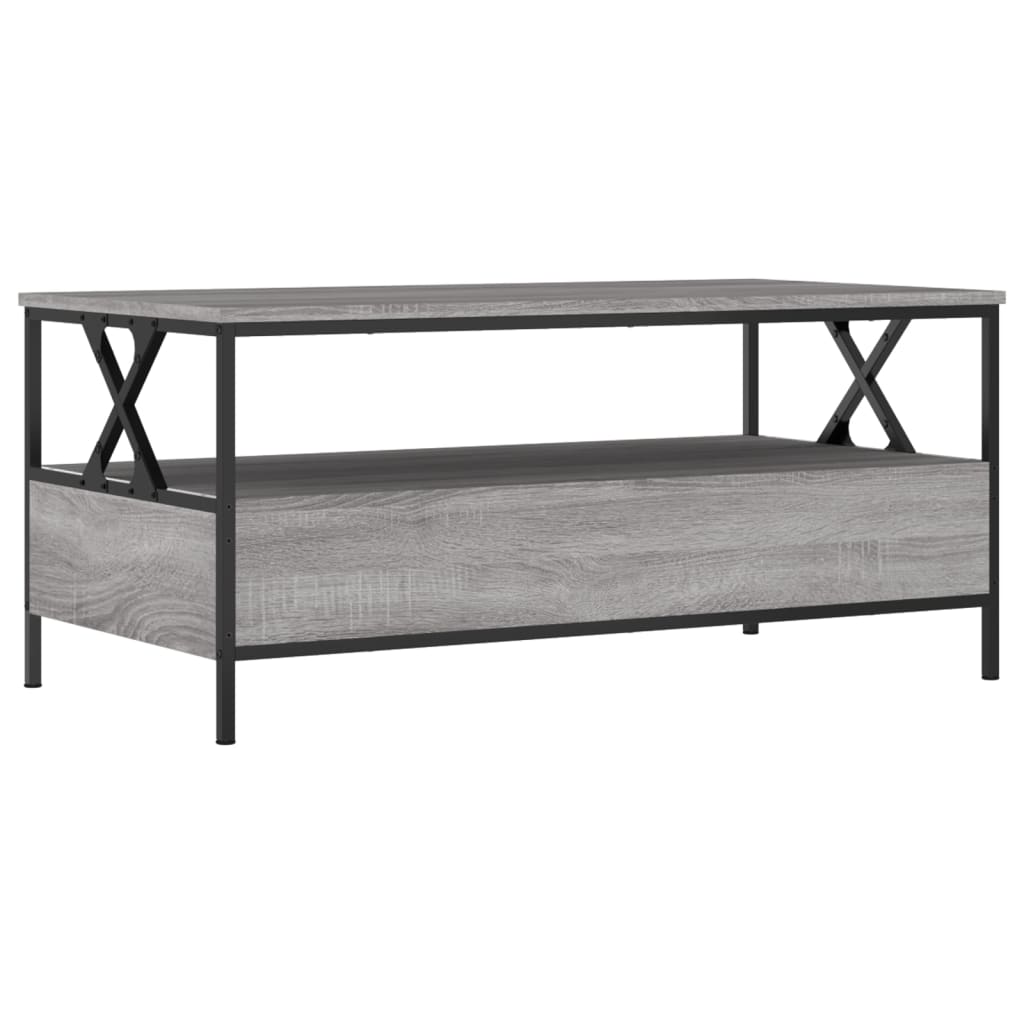 Salontafel 100x51x45 cm bewerkt hout grijs sonoma eiken is nu te koop bij PeponiXL, paradijselijk wonen!
