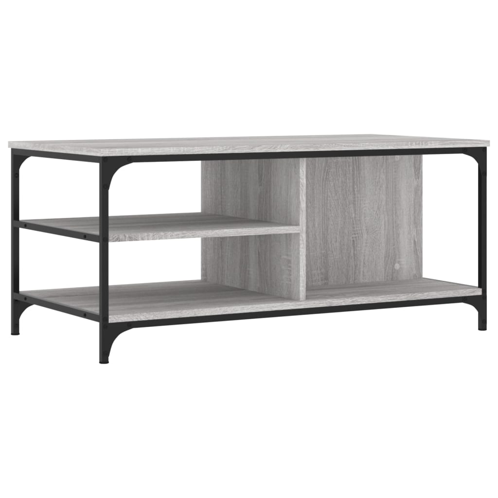 Salontafel 100x50x45 cm bewerkt hout grijs sonoma is nu te koop bij PeponiXL, paradijselijk wonen!