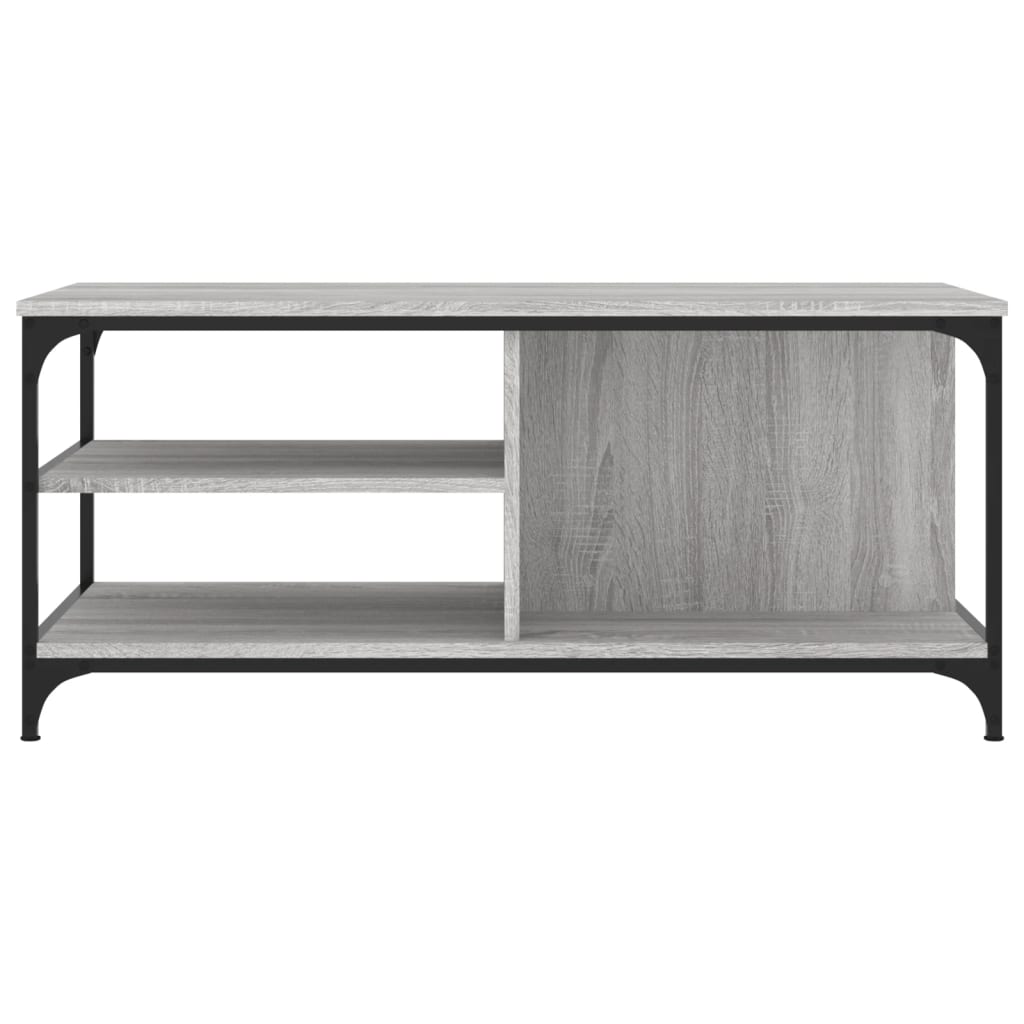 Salontafel 100x50x45 cm bewerkt hout grijs sonoma is nu te koop bij PeponiXL, paradijselijk wonen!