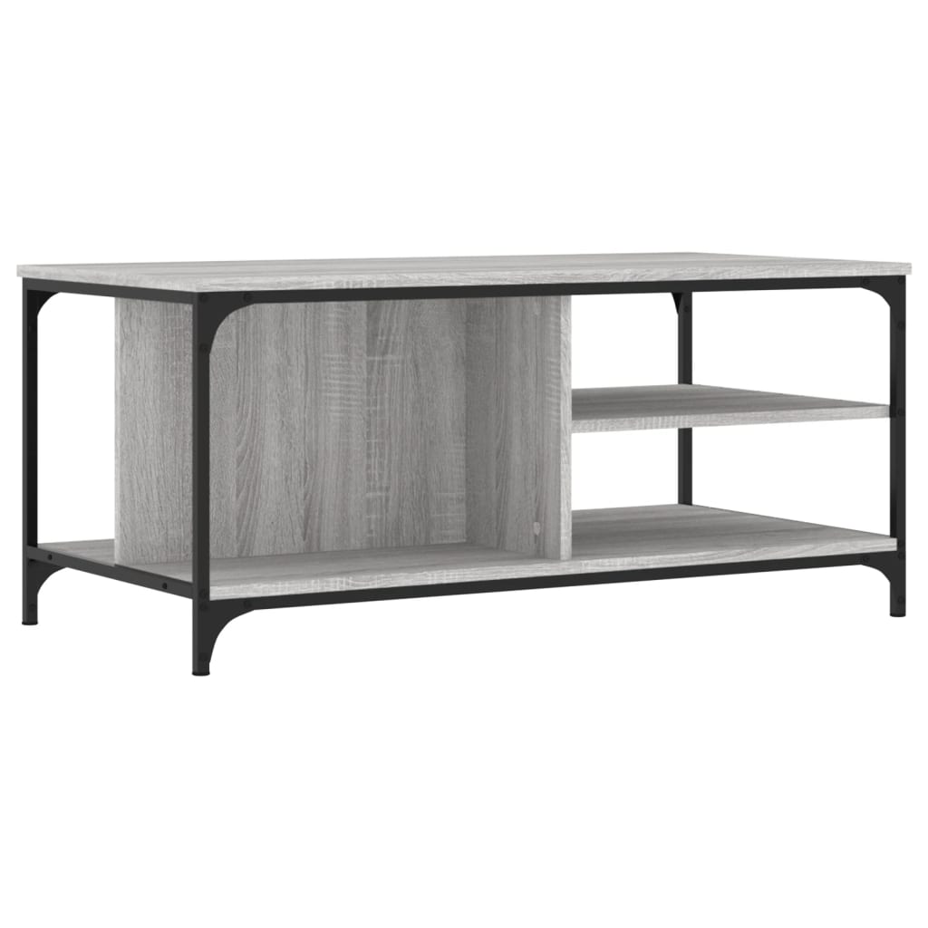 Salontafel 100x50x45 cm bewerkt hout grijs sonoma is nu te koop bij PeponiXL, paradijselijk wonen!