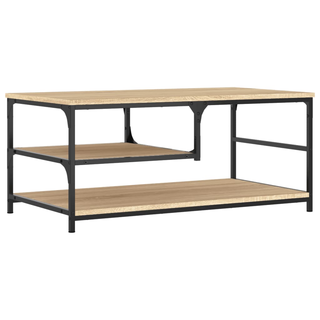 Salontafel 90x49x40 cm bewerkt hout sonoma eikenkleurig is nu te koop bij PeponiXL, paradijselijk wonen!