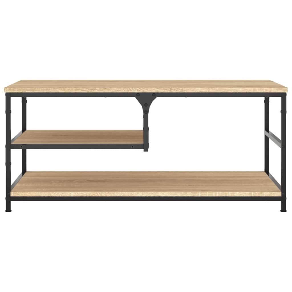 Salontafel 90x49x40 cm bewerkt hout sonoma eikenkleurig is nu te koop bij PeponiXL, paradijselijk wonen!