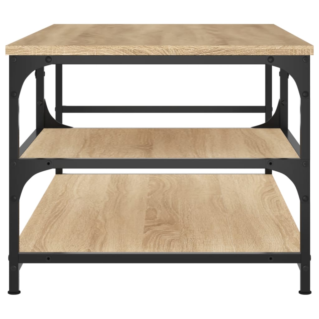 Salontafel 90x49x40 cm bewerkt hout sonoma eikenkleurig is nu te koop bij PeponiXL, paradijselijk wonen!