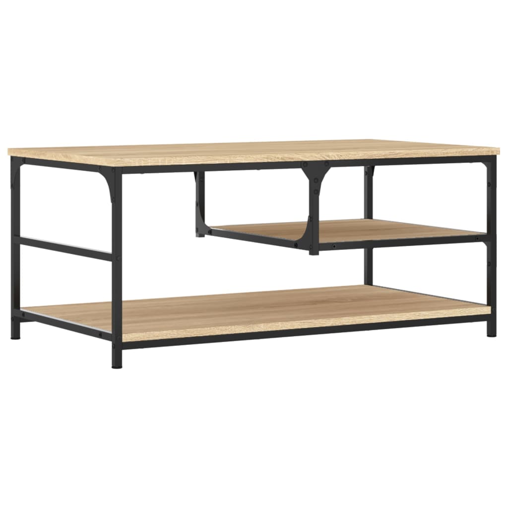 Salontafel 90x49x40 cm bewerkt hout sonoma eikenkleurig is nu te koop bij PeponiXL, paradijselijk wonen!